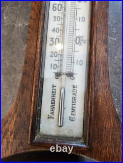 Osterley Park England Aneroid Barometer 19th Century Oak Brass Glass