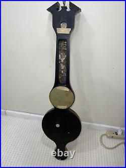 P. F. Bollenbach Inlaid Barometer, Thermometer, 11 Jewel Clock, level, 39.5 Long