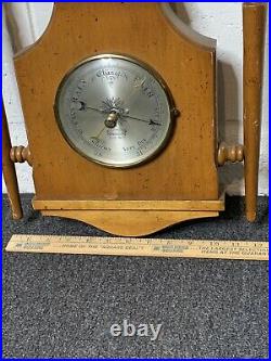 P. F. Bollenbach Inlaid Barometer, Thermometer Jewel Clock 32 Tall