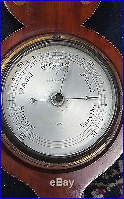 Pearce & Sons Antique Victorian English Barometer Thermometer Inlaid Wood