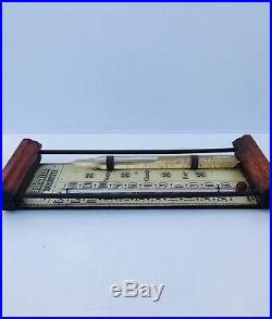 Primitive Antique Manhattan Barometer and Thermometer Wood Metal Brooklyn NY