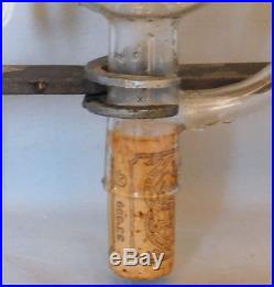 Primitive Antique marine barometer wrought iron hand blown glass distiller 1800s