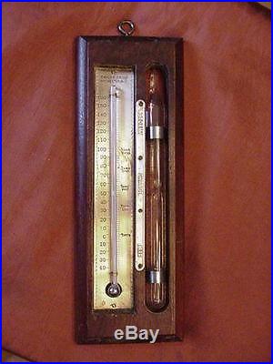 Pristine Rare Antique 1880 TAYLOR BROS Storm Barometer Thermometer NR