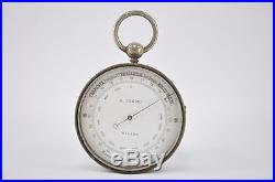 Rare 19th Century Italian Cased Pocket Barometer Compass & Thermometer