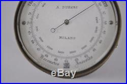 Rare 19th Century Italian Cased Pocket Barometer Compass & Thermometer