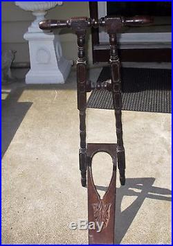 RARE 19 TH c ENGLISH OAK BOOT JACK AFTER GILLOWS HAND CARVED EQUESTR