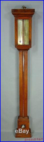 RARE 19th C. 1850s American Stick Barometer by F. C. D. McKAY, Warsaw, New York