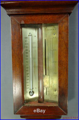 RARE 19th C. 1850s American Stick Barometer by F. C. D. McKAY, Warsaw, New York