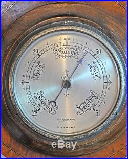 RARE 19th C. English Burled Walnut, Inlaid Wall Barometer John Wardale, London