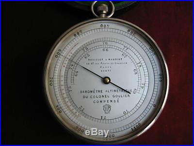 RARE ANTIQUE BAROMETER barometre French Colonel Goulier RADIGUET MASSIOT compass