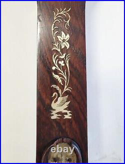 RARE Antique ENGLISH 19th C Carved ROSEWOOD STICK BAROMETER J. R. SAWYER NORWICH