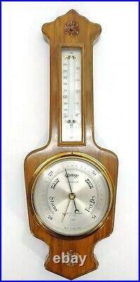 RARE Antique English Negretti & Zambra Barometer And Thermometer 18 Wood