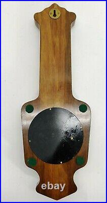 RARE Antique English Negretti & Zambra Barometer And Thermometer 18 Wood