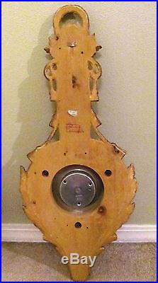 RARE Antique Venetian Italian PALLADIO Gold Gilt Hand Carved Wood Barometer