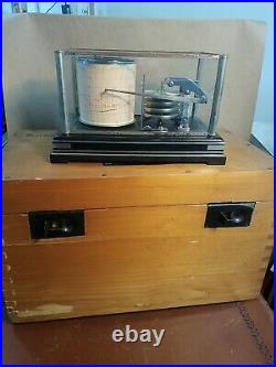 RARE Barograph Lufft K Koch Barometer with Wood Carry Case