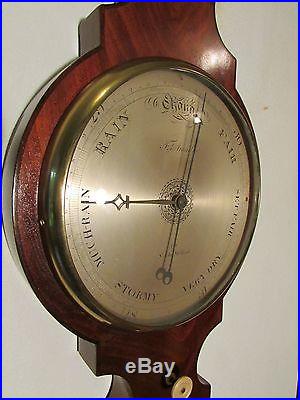 RARE Early 1800's F. AMADIO WHEEL Mahogany BAROMETER Antique WEATHER STATION