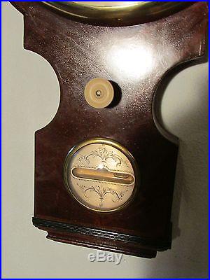 RARE Early 1800's F. AMADIO WHEEL Mahogany BAROMETER Antique WEATHER STATION