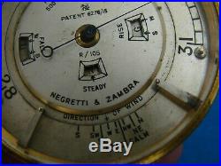 RARE NEGRETTI & ZAMBRA WEATHER WATCH POCKET BAROMETER No. R/105 CIRCA 1921