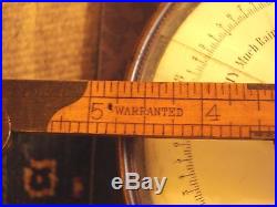 RARE Paul Naudet /S. THAXTER & SON Boston Brass Enamel Holosteric Barometer WOW