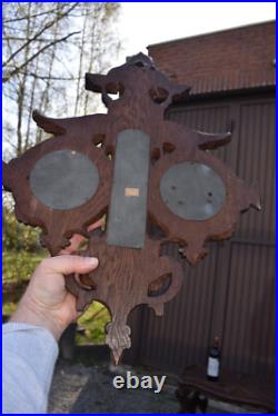 RAre antique french wood carved barometer Weather station mythological dragon