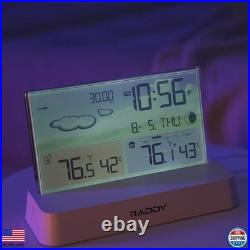 Raddy DT6 Weather Station Indoor Outdoor, Atomic Clock, Digital Color Display
