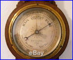 Rare 1900's Antique Negretti & Zambra London Stick Barometer Thermometer