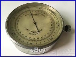Rare 1914 WW1 Antique Otto Bohne Holosteric Barometer Luftwaffe Leather Case