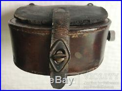 Rare 1914 WW1 Antique Otto Bohne Holosteric Barometer Luftwaffe Leather Case