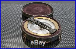 Rare 19th Century Antique French Cased Survey Compass