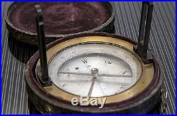 Rare 19th Century Antique French Cased Survey Compass
