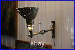 Rare Antique Adjustable Brass Wall Light Curry & Paxton London Optical Optcians