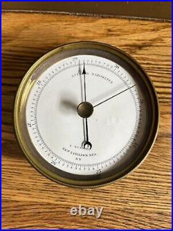 Rare Antique Aneroid Barometer E. Kendall New Lebanon Spa N. Y 1860's
