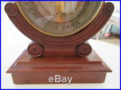 Rare Antique French BOURDAN Barometer Brass Wood Base 1890 Instrument Weather