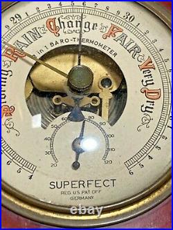 Rare Antique Hanging Barometer Thermometer. SUPERFECT Made in Germany