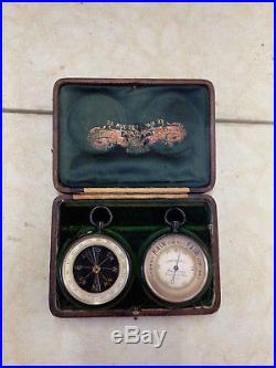 Rare Antique Harezbroucq, Paris Pocket Compass and Barometer