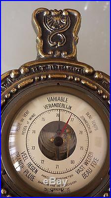 Rare Antique Mercier Aneroid Barometer