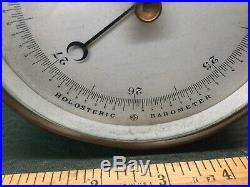 Rare Antique Paul Naudet Brass Holosteric Barometer France HPBN