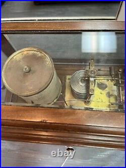 Rare Antique Short & Mason Tycos Barometer Glass Mahogany Drawer (Still Clicks!)