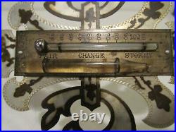 Rare Antique Victorian Era Wall Barometer Thermometer Brass & Aluminum
