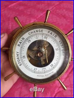 Rare Atco Aneroid Barometer Made In England Brass # F2