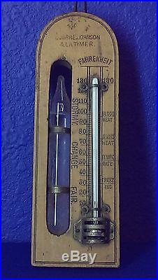 Rare Bourne, Johnson & Latimer Barometer Thermometer Antique 1890s London