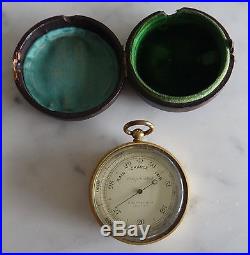 Rare English Brass Pocket Barometer, F. Darton & Co. London, Late 19th/20th