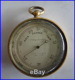 Rare English Brass Pocket Barometer, F. Darton & Co. London, Late 19th/20th