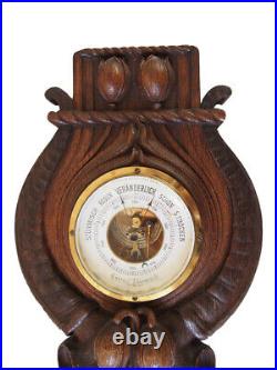 Rare German Aneroid Barometer Trophy Hunting Black Forest 1900