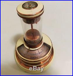 Rare German Nautical 1935 Brass Lufft Weather Pillar Barometer, Hygrometer