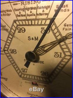Rare Large Antique Mahogany Frame Short & Mason London Stormoguide Barometer