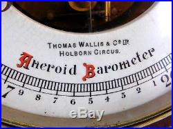 Rare Lg 36 Antique Thomas Wallis Holborn Circle England Barometer Thermometer