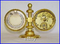 Rare MINIATURE French Clock/Barometer/Thermometer in bronze case, needs platform