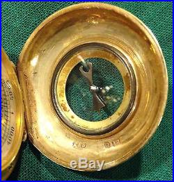 Rare Miniature Altimeter Barometer Compass Compendium 18 Carat Gold Hallmarked