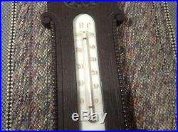 Rare Old Antique Banjo RCBarometer Thermometer Black Forest Mission Carved Wood